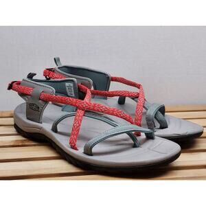 Ron Jon Surf Shop Womens | Grey & Pink | Strappy Sandals Size 10